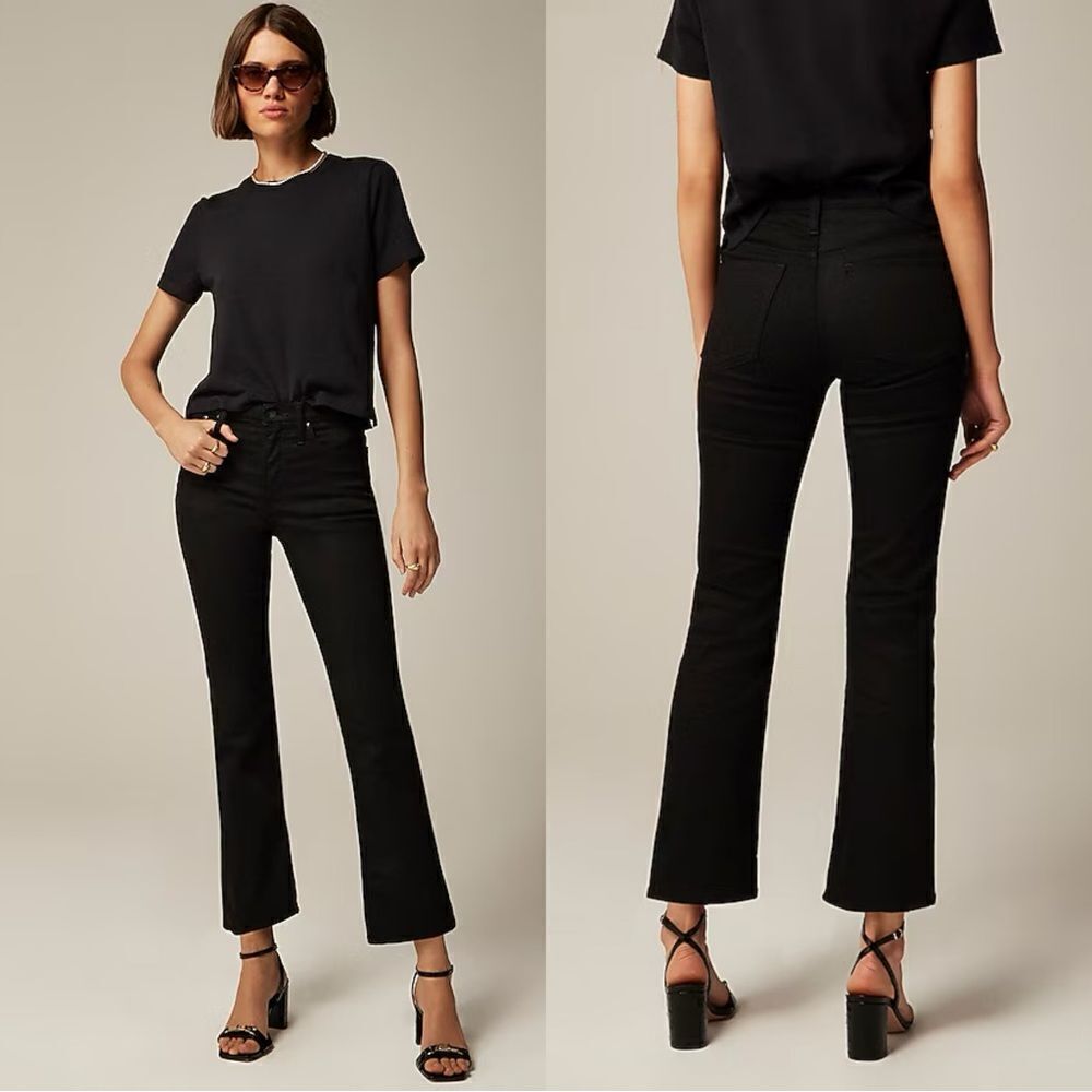 NWT J CREW Mid-rise kickout jean in black